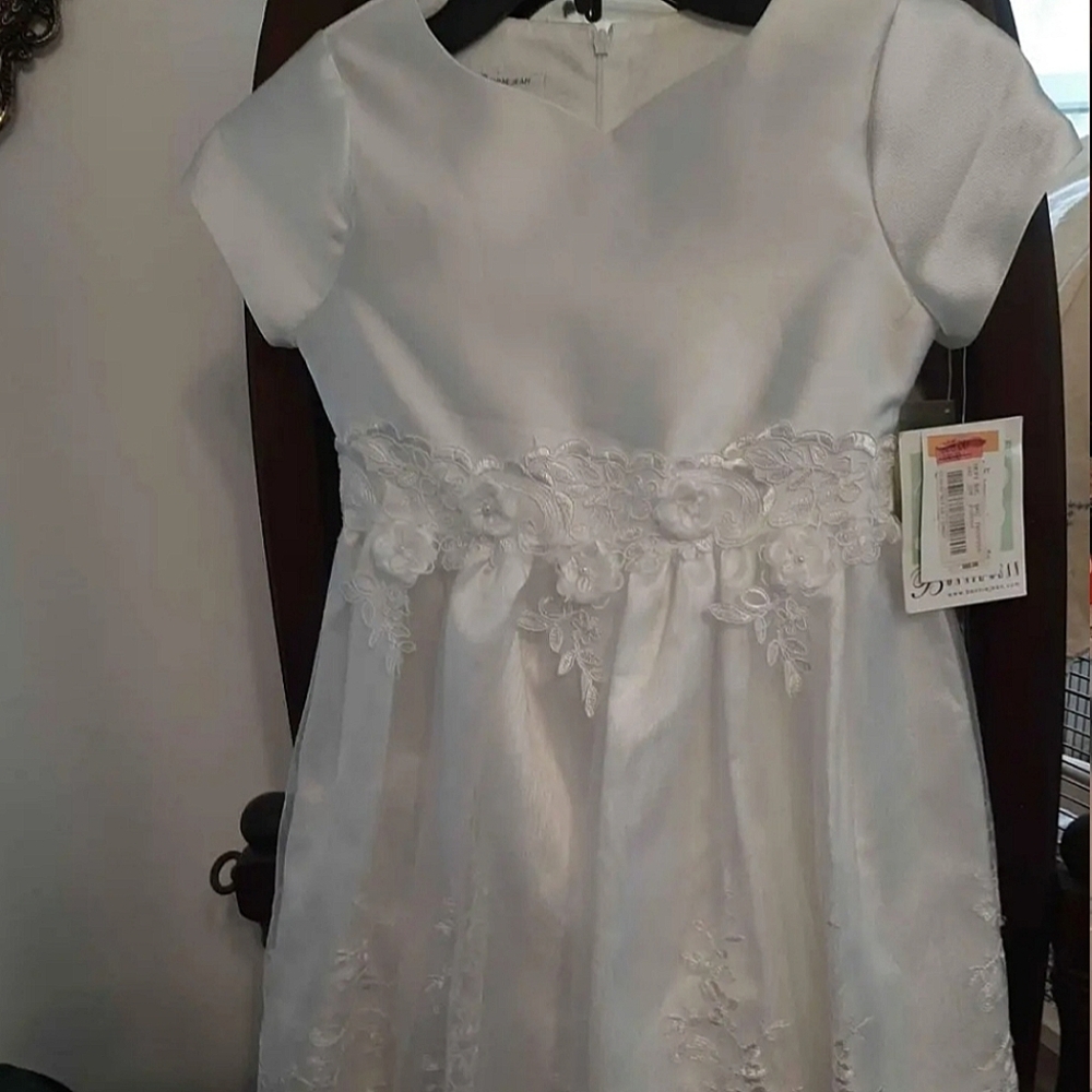 Bonnie Jean, girls  white dress, size 7